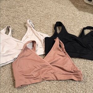 Auden Nursing Bra Trio - Black, White, Tan